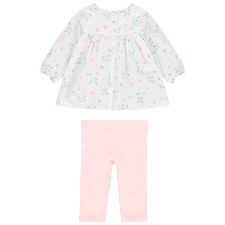 Ensemble tunique imprimée et legging en jersey pour bébé fille 