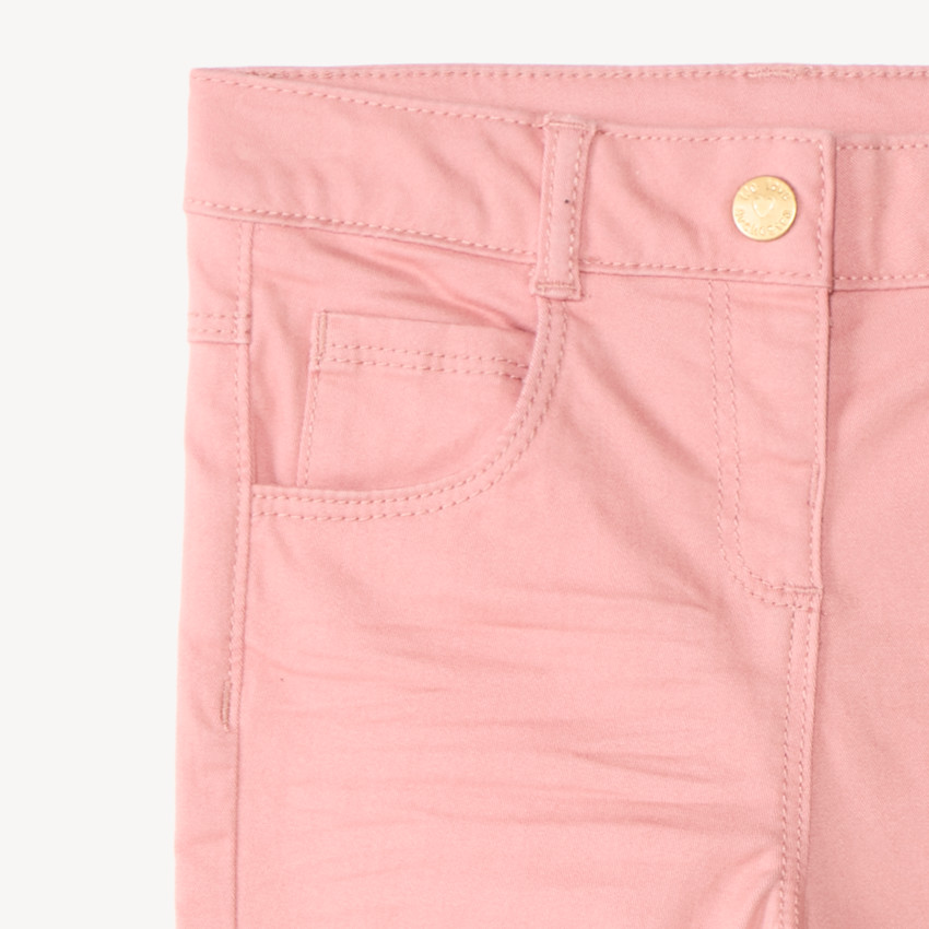 Pantalon slim bébé fille en twill uni 