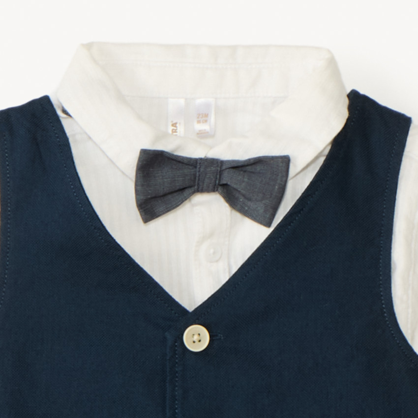 Ensemble 3 pièces avec nœud papillon pour bébé garçon 