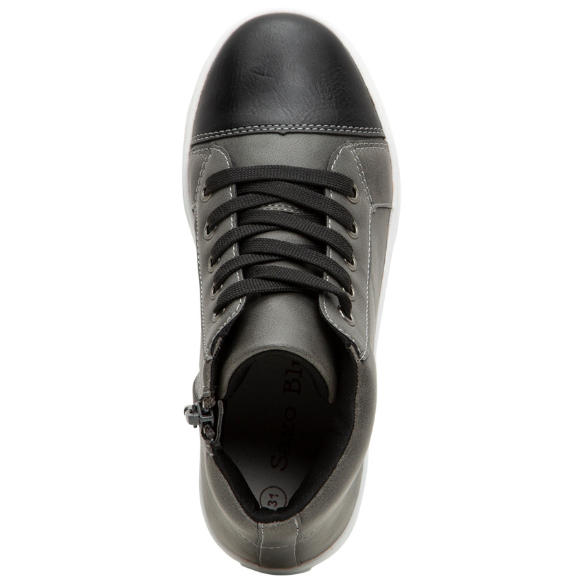Baskets montantes effet cuir à lacets et zip du 28 au 35 Main Baskets montantes effet cuir à lacets et zip du 28 au 35