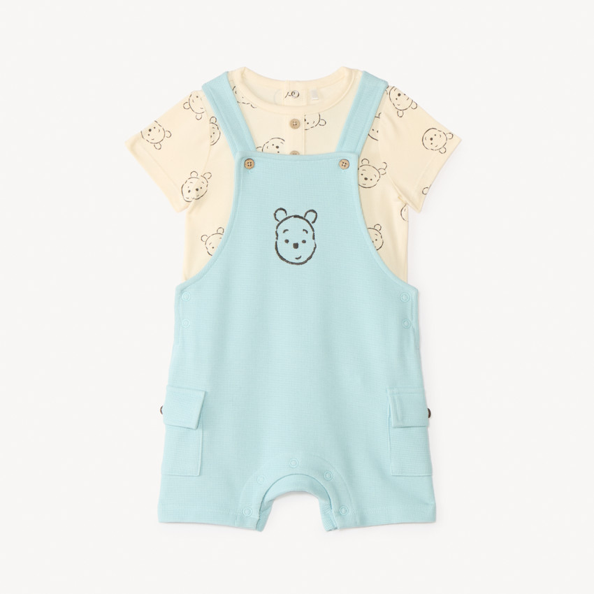 Ensemble 2 pièces salopette + t-shirt Winnie l’Ourson Disney pour bébé garçon 