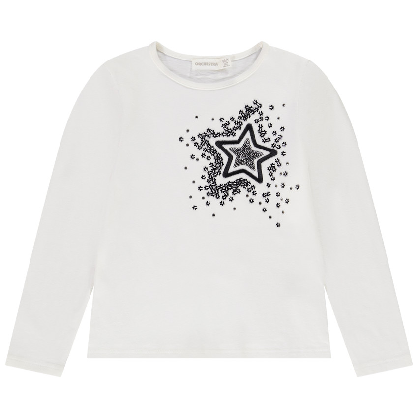 T-shirt manches longues en jersey avec sequins pour fille