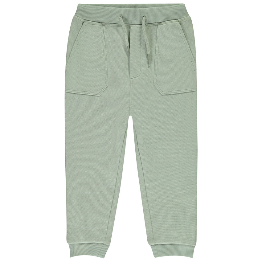 Jogging en piqué uni avec poches apparentes pour bébé garçon