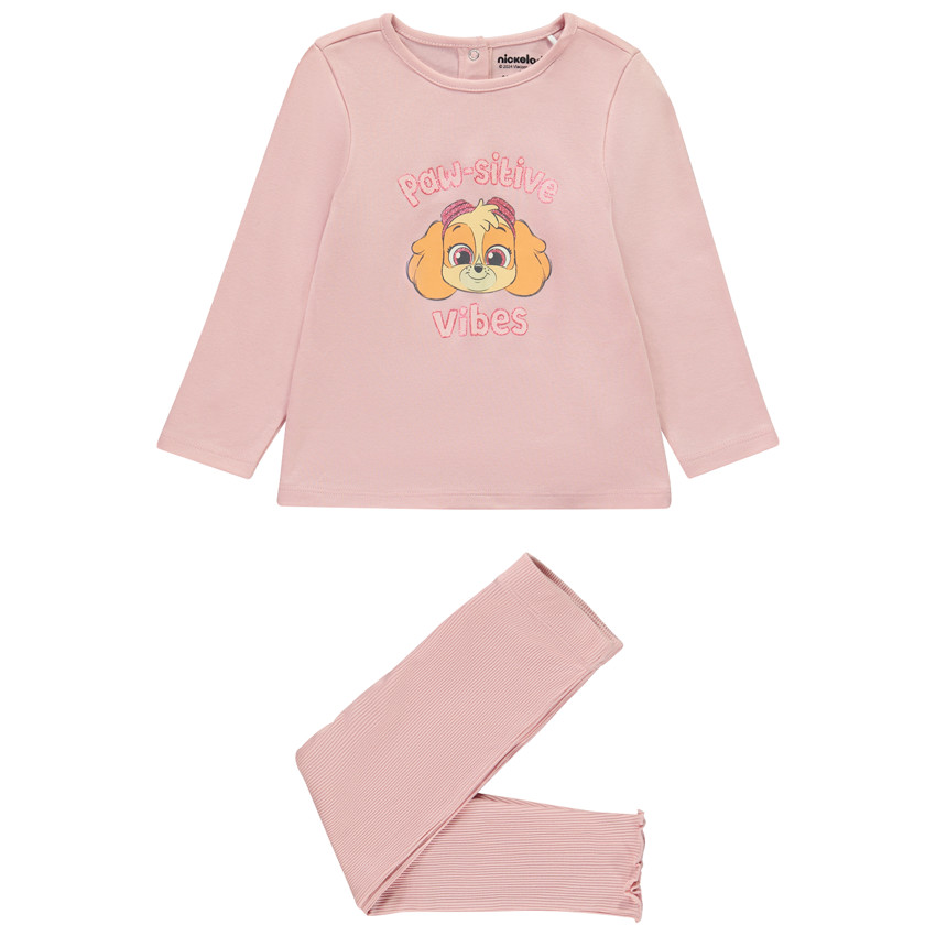 Pyjama 2 pieces Stella Pat Patrouille pour bebe fille avec ouvertures differentes selon l age