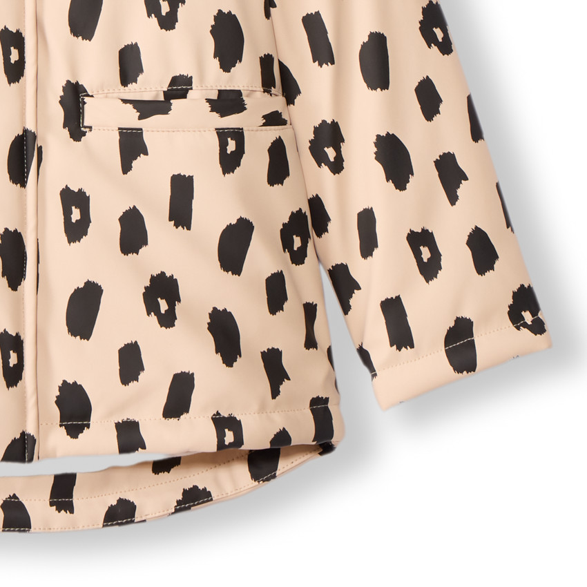 Parka gomme déperlante imprimé léopard pour fille 