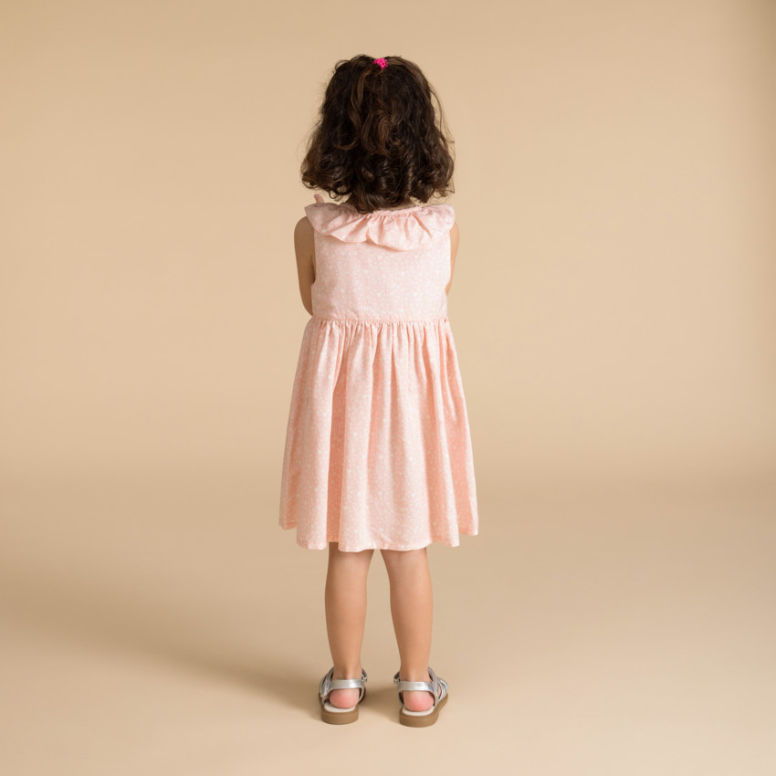 Robe avec col volantée et imprimé cœur pour bébé fille 