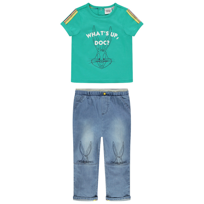 Ensemble t-shirt et jean print Bugs Bunny Looney Tunes 