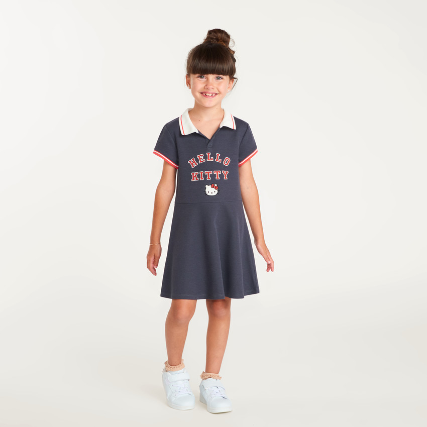 Robe tennis fille à manches courtes avec broderie Hello Kitty 