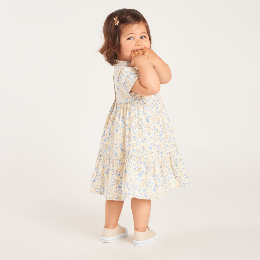 Robe manches courtes imprimé floral pour bébé fille 