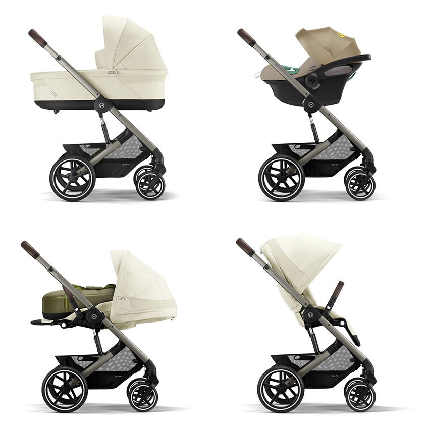 Poussette Balios S Lux - Châssis Taupe / Siège Seashell Beige 