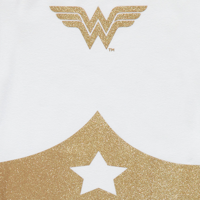 Body manches courtes prints Wonder Woman à paillettes 