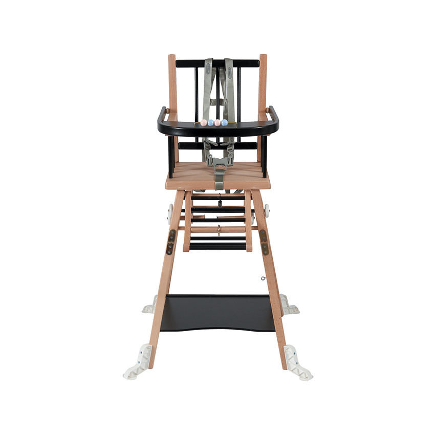 Chaise haute traditionnelle Marcel transformable – Hybride Noir  