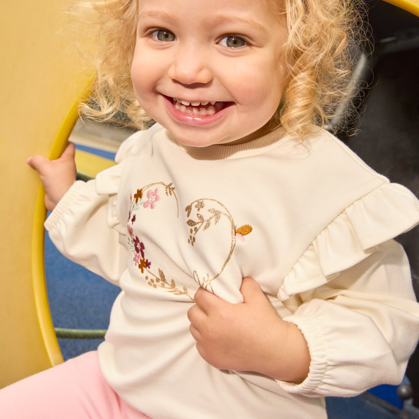 Ensemble sweat + jogging fantaisie pour bébé fille  