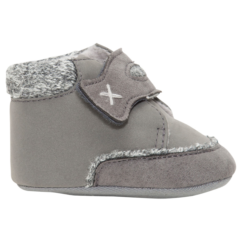 Bottillons souples à scratch avec fausse fourrure