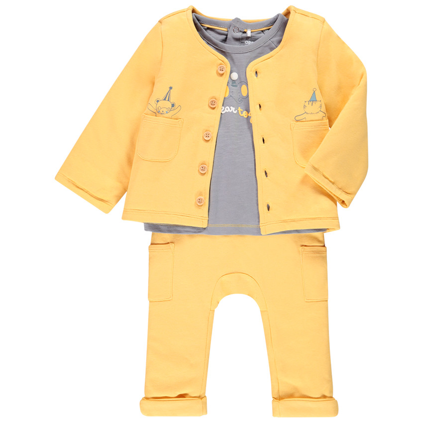 Ensemble 3 pièces print animaux pour bébé garçon 