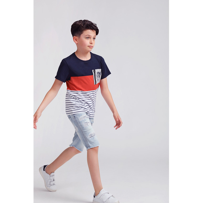 Junior - Bermuda en jeans destroy bleach  