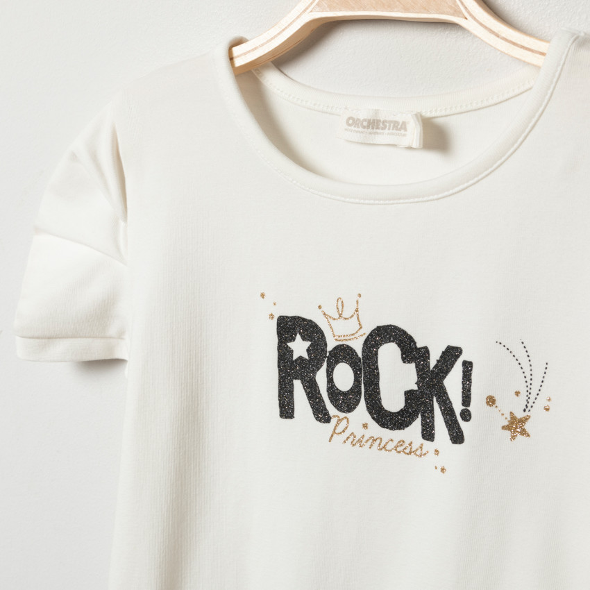 Robe manches courtes effet 2 en 1 rock pour enfant fille 