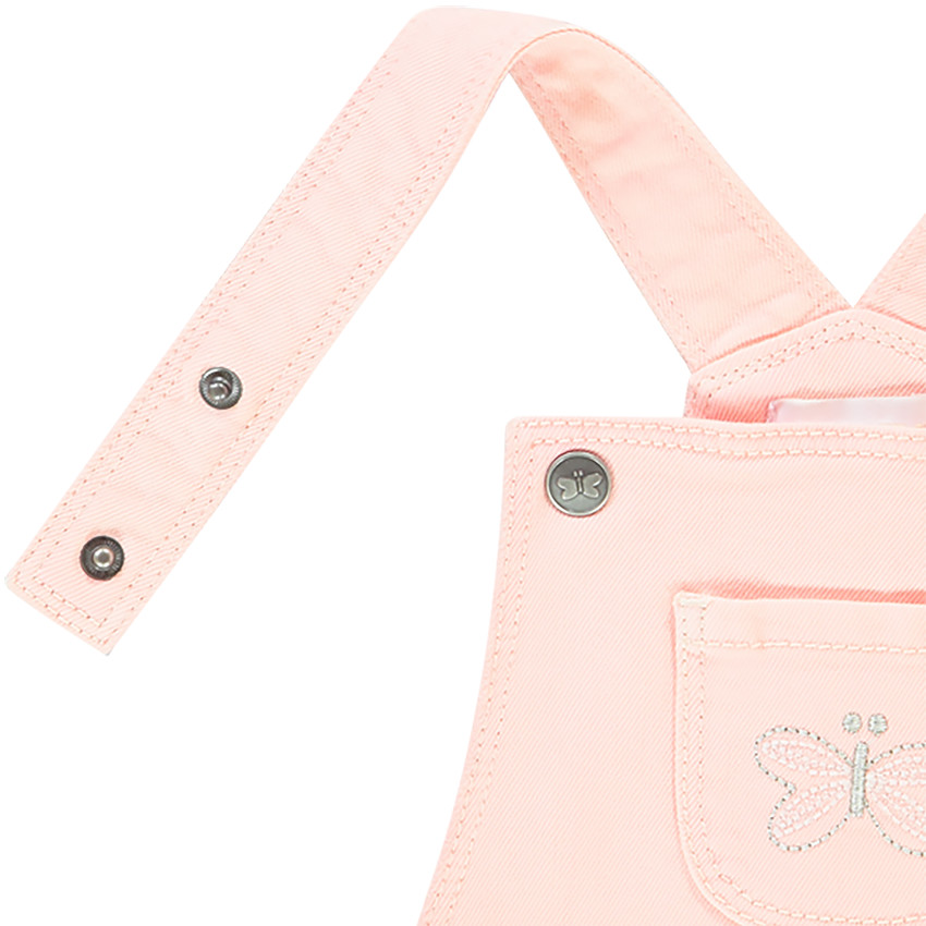 Ensemble t-shirt en maille côtelée + salopette courte pour bébé fille 