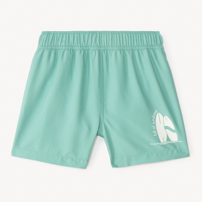 Short de bain uni print surf pour garçon 