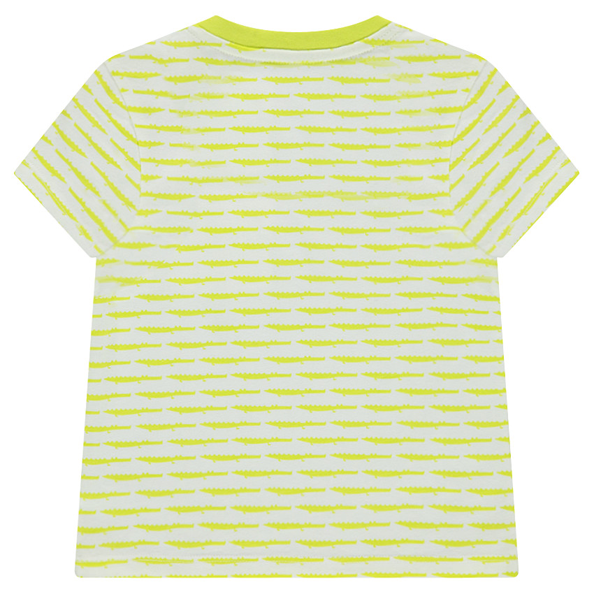 Tee-shirt manches courtes en jersey avec rayures fantaisie et poche 