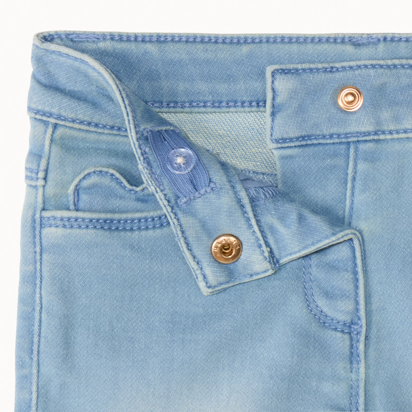 Short effet jean à poche cœur pour bébé fille 