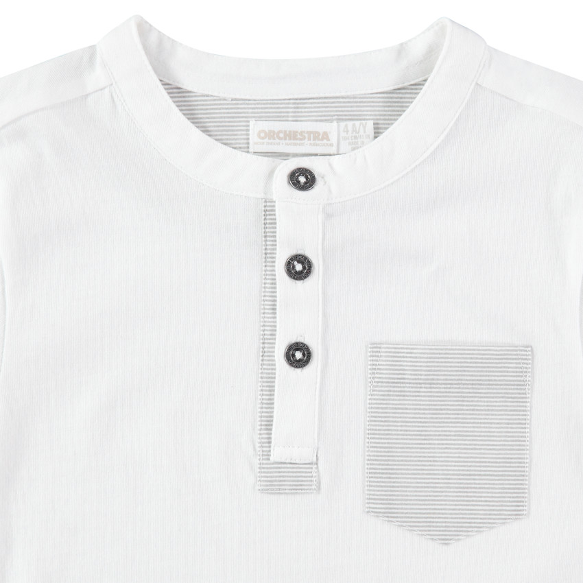 Ensemble t-shirt à poche rayée et bermuda en molleton neps 