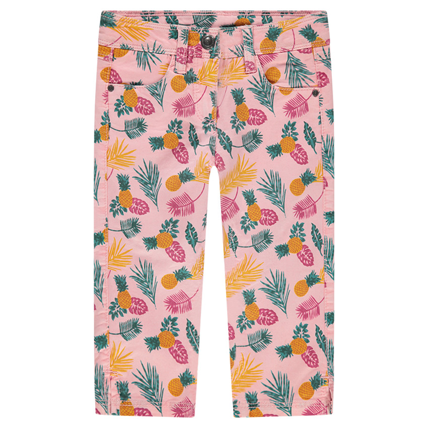 Pantacourt en satin de coton imprimé all-over 