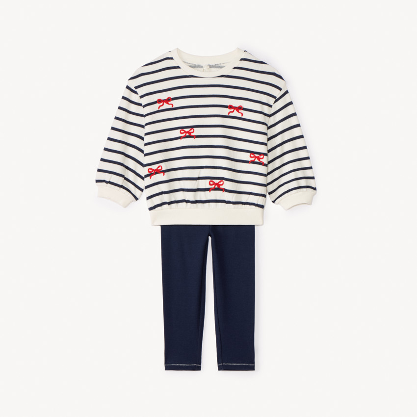 Ensemble jogging esprit marin pour bébé fille 