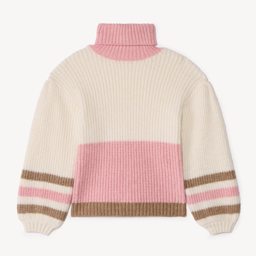 Pull en tricot oversize avec col roulé pour fille