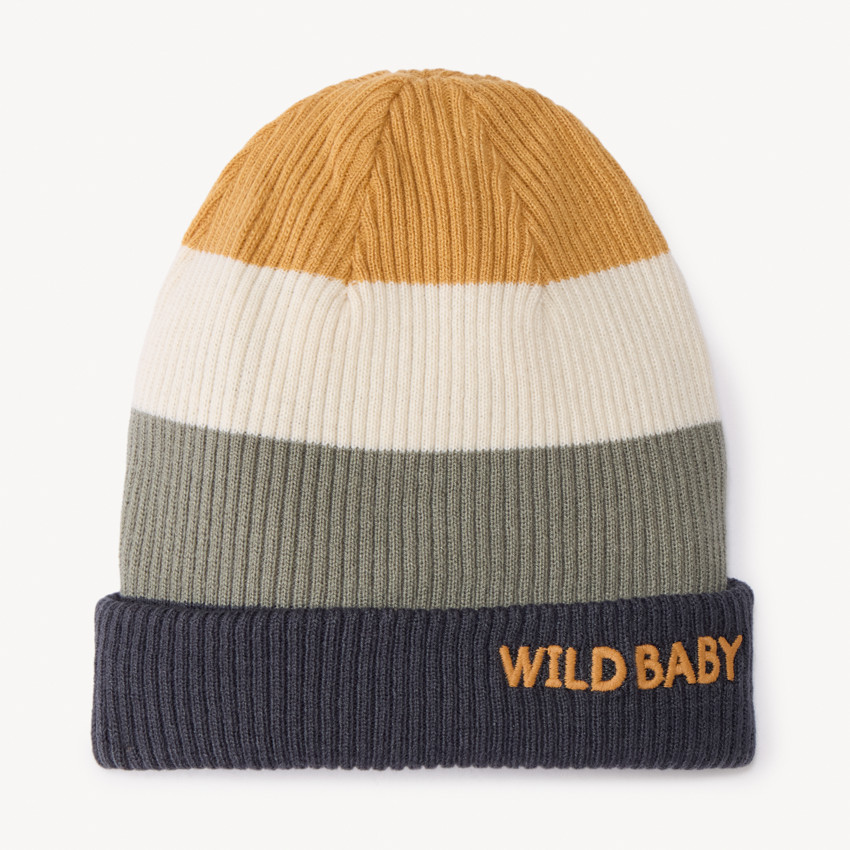 Bonnet côtelé effet color block pour bébé garçon 