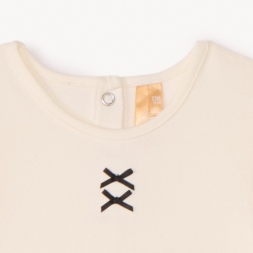 Robe manches longues effet 2 en 1 bi-matière pour bébé fille 