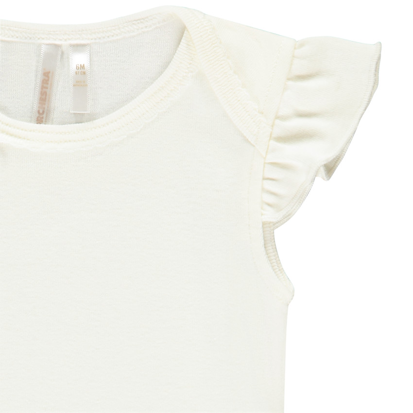 Ensemble 2 pièces avec barboteuse rayée pour bébé fille 