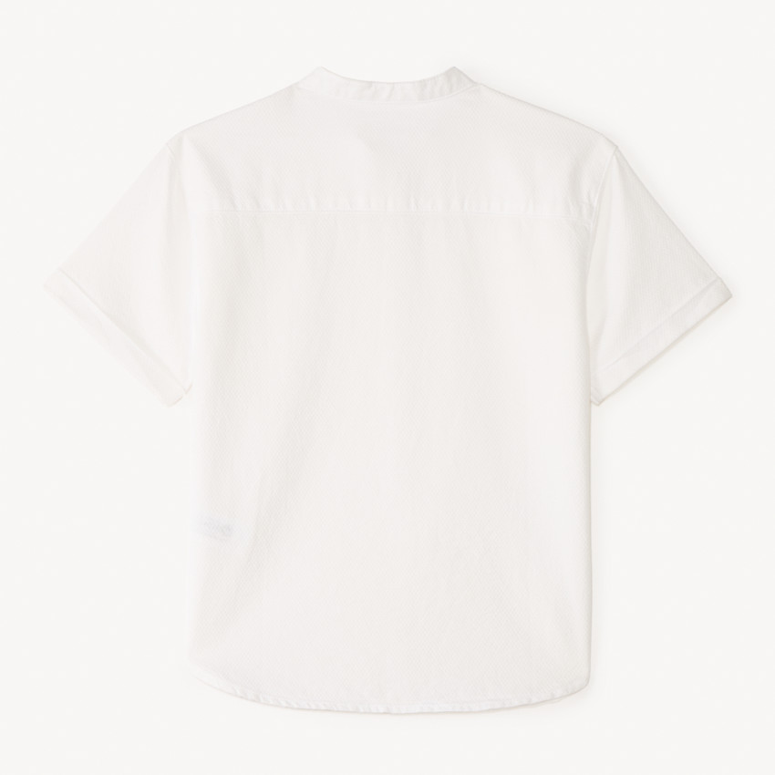 Chemise manches courtes col mao en façonné pour bébé garçon 