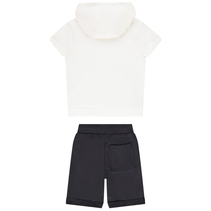Ensemble 2 pièces t-shirt à capuche + bermuda pour garçon 