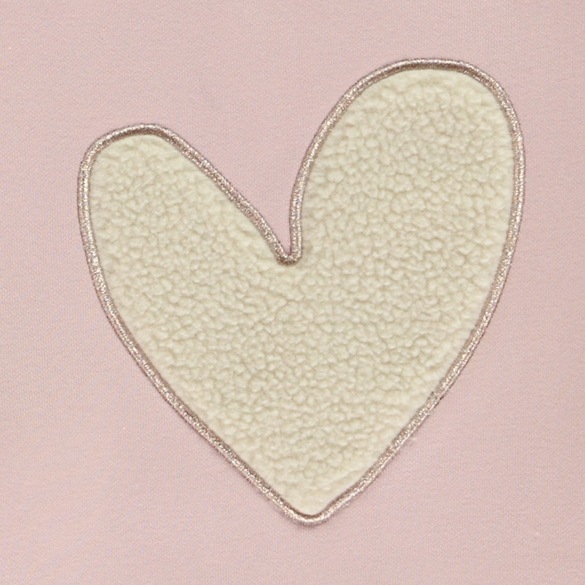 Sweat avec patch cœur en sherpa effet moutonné pour fille 
