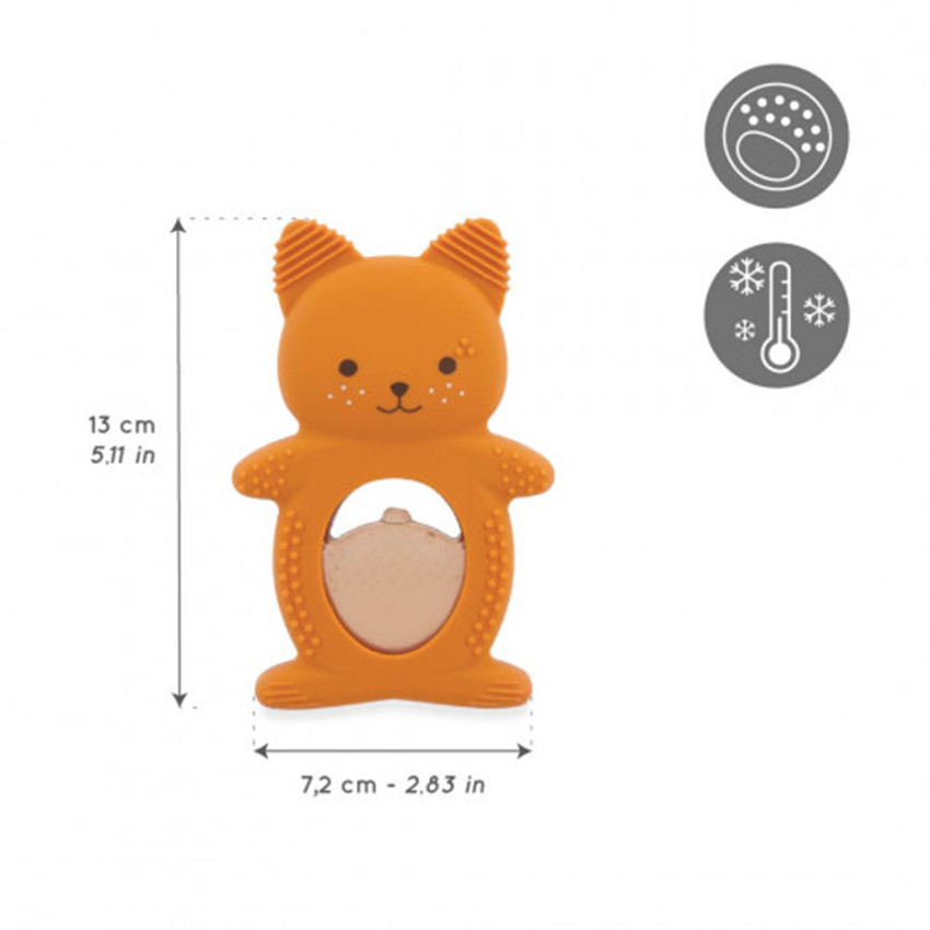 Duo anneau dentition et réfrigérant Ecureuil Orange 