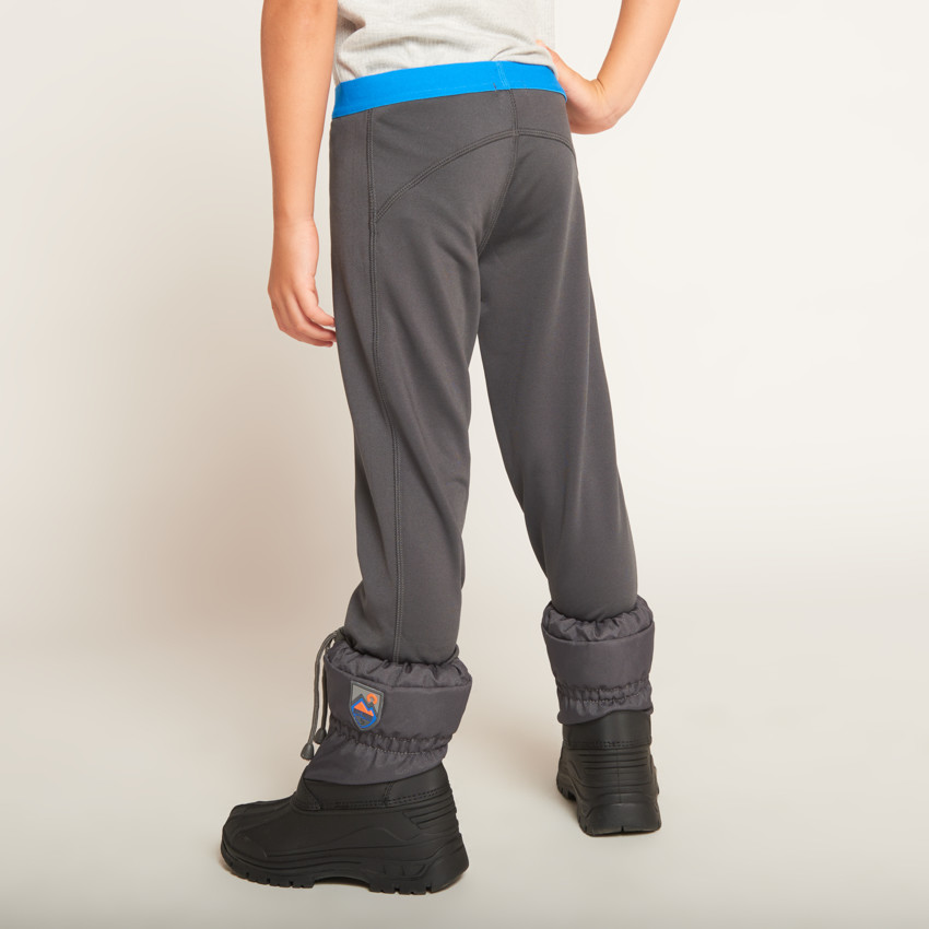 Caleçon de ski uni gris pour garçon  