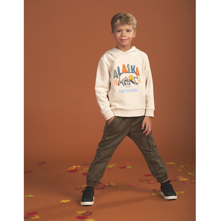 Pantalon jogger en lyocell doublé en coton pour garçon 