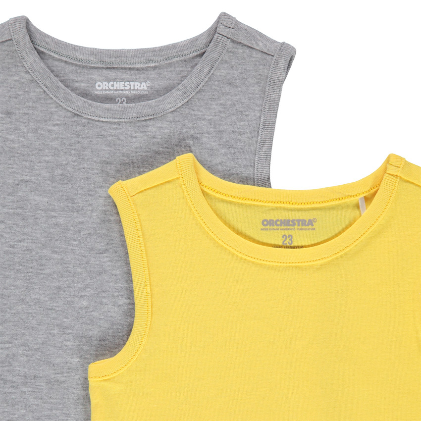 Lot de 2 débardeurs en coton unis pour bébé garçon 