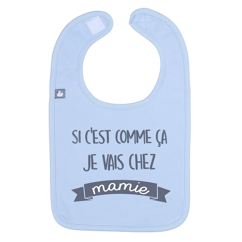 Bavoir en coton Je vais chez mamie