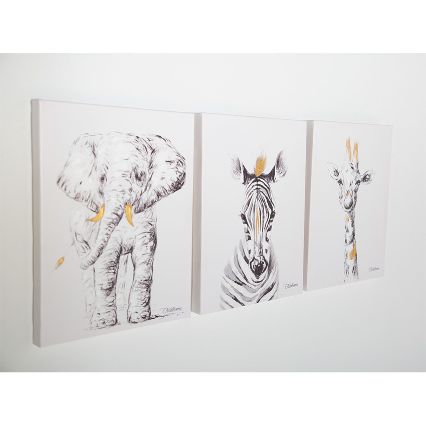 Décoration murale Peinture Girafe - 30 x 40 cm 