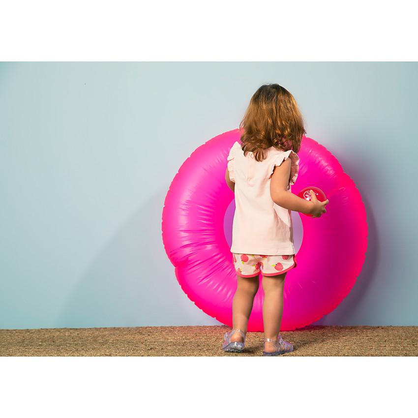 Ensemble de plage débardeur avec papillon en relief + short pour bébé fille 