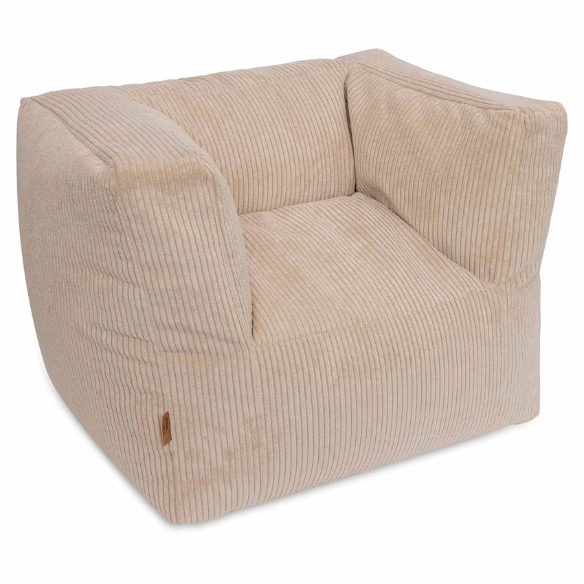 Fauteuil enfant velours côtelé coloris naturel