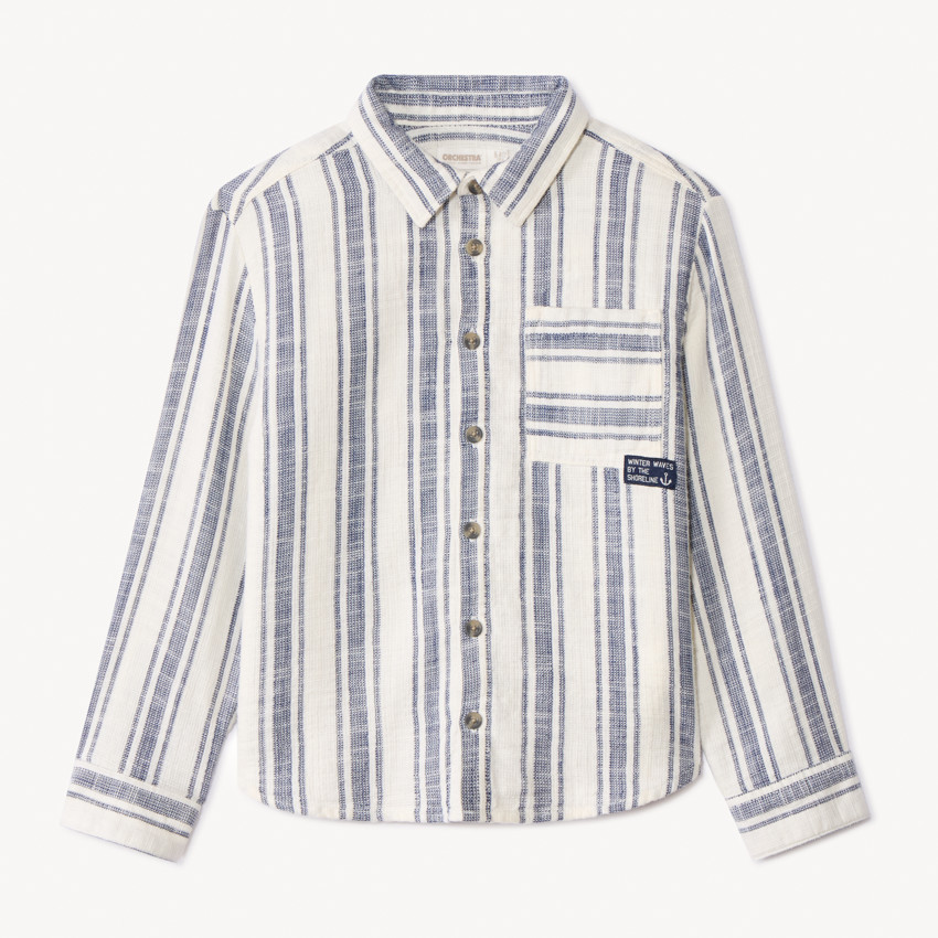 Chemise à rayures et grande poche pour garçon 