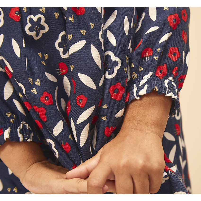 Robe manches longues imprimé fleuri pour bébé fille 