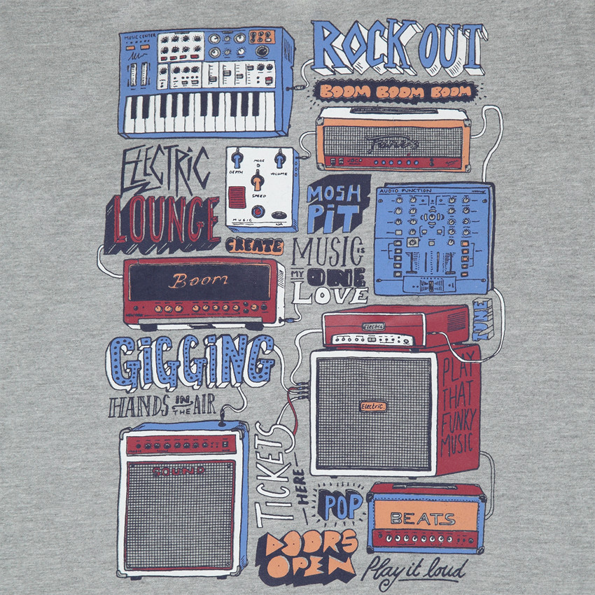 Pyjama en jersey avec haut imprimé et bas en coton piqué 