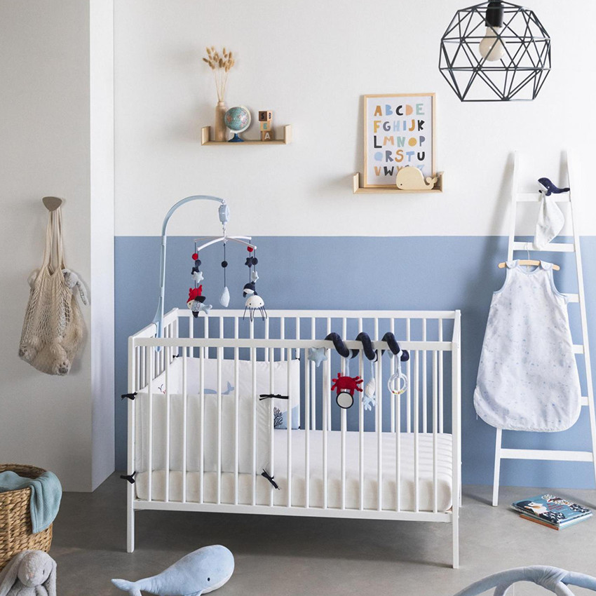 Lit en bois Tiny 60x120cm - Blanc 