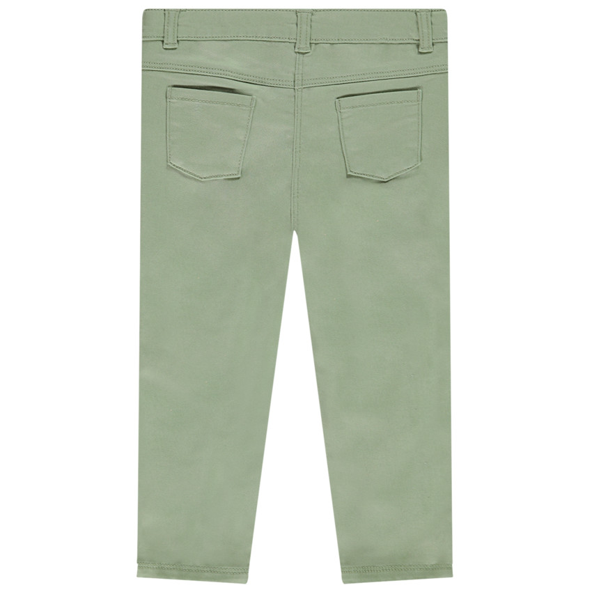 Pantalon en toile uni coupe slim 