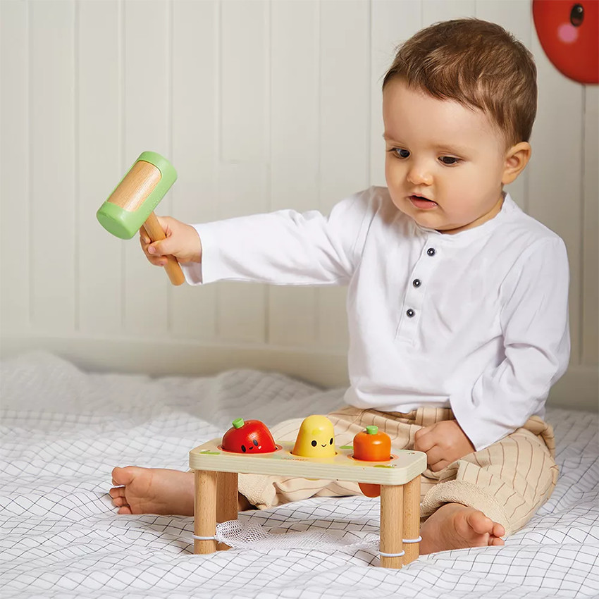 Tap Tap Légumes en bois avec marteau 