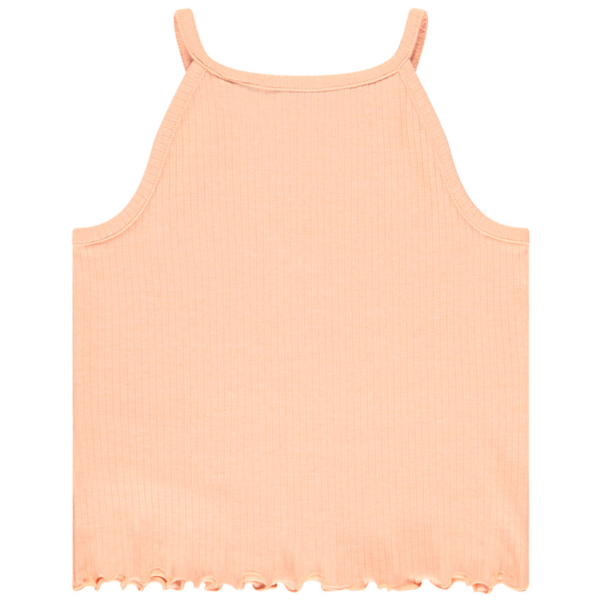 Débardeur court côtelé à broderie pour fille 